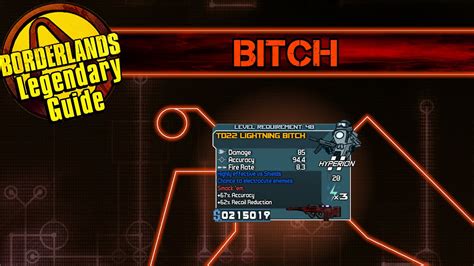 borderlands 1 bitch|Borderlands: *Bitch* Legendary Weapon Guide .